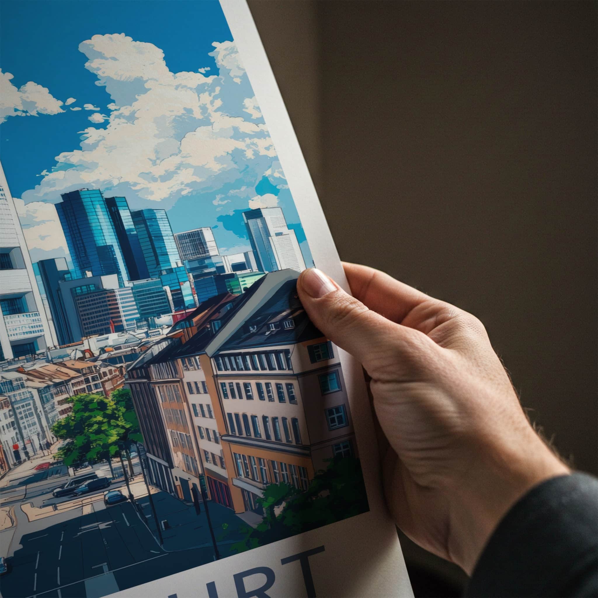Frankfurt Poster - Germany Travel Art - Urban Skyline View Home Decor