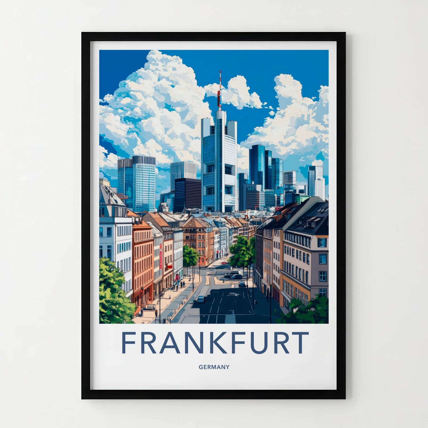 Frankfurt Poster - Germany Travel Art - Urban Skyline View Home Decor