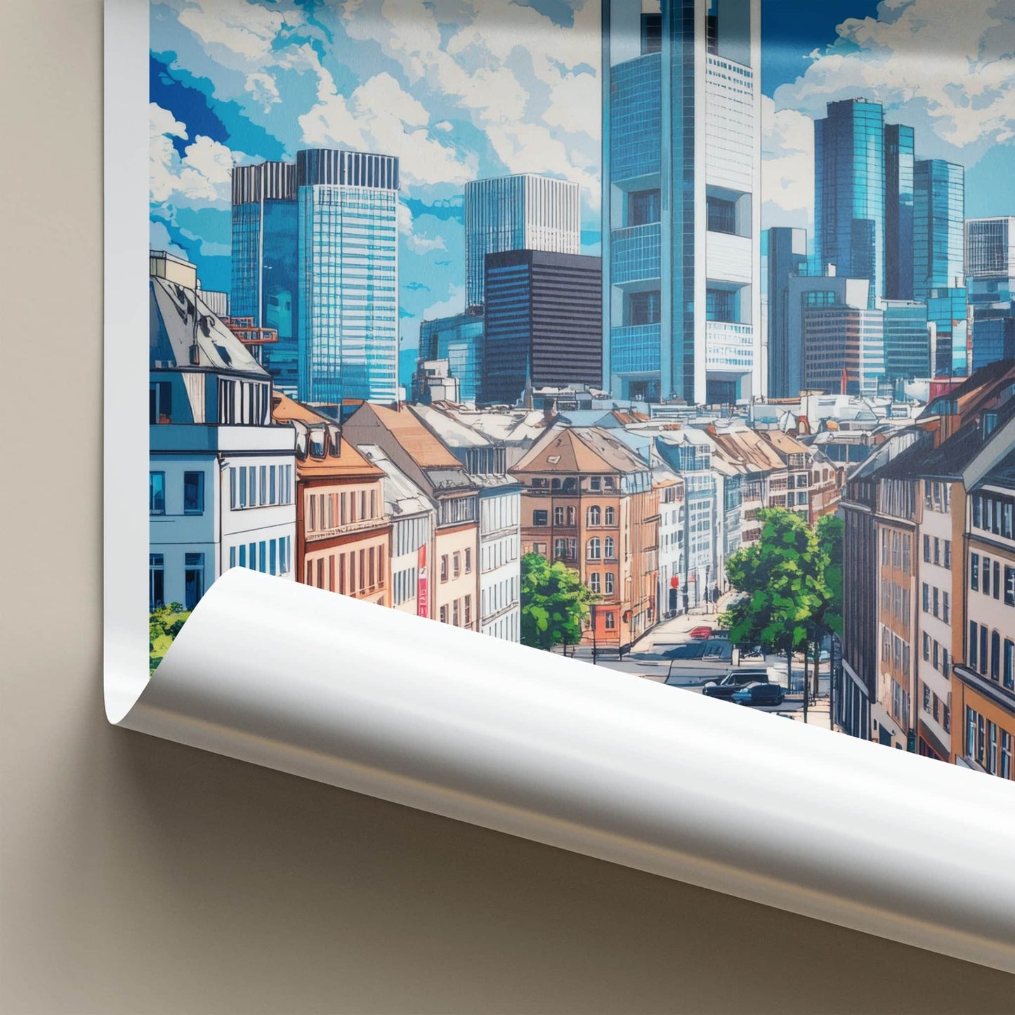 Frankfurt Poster - Germany Travel Art - Urban Skyline View Home Decor