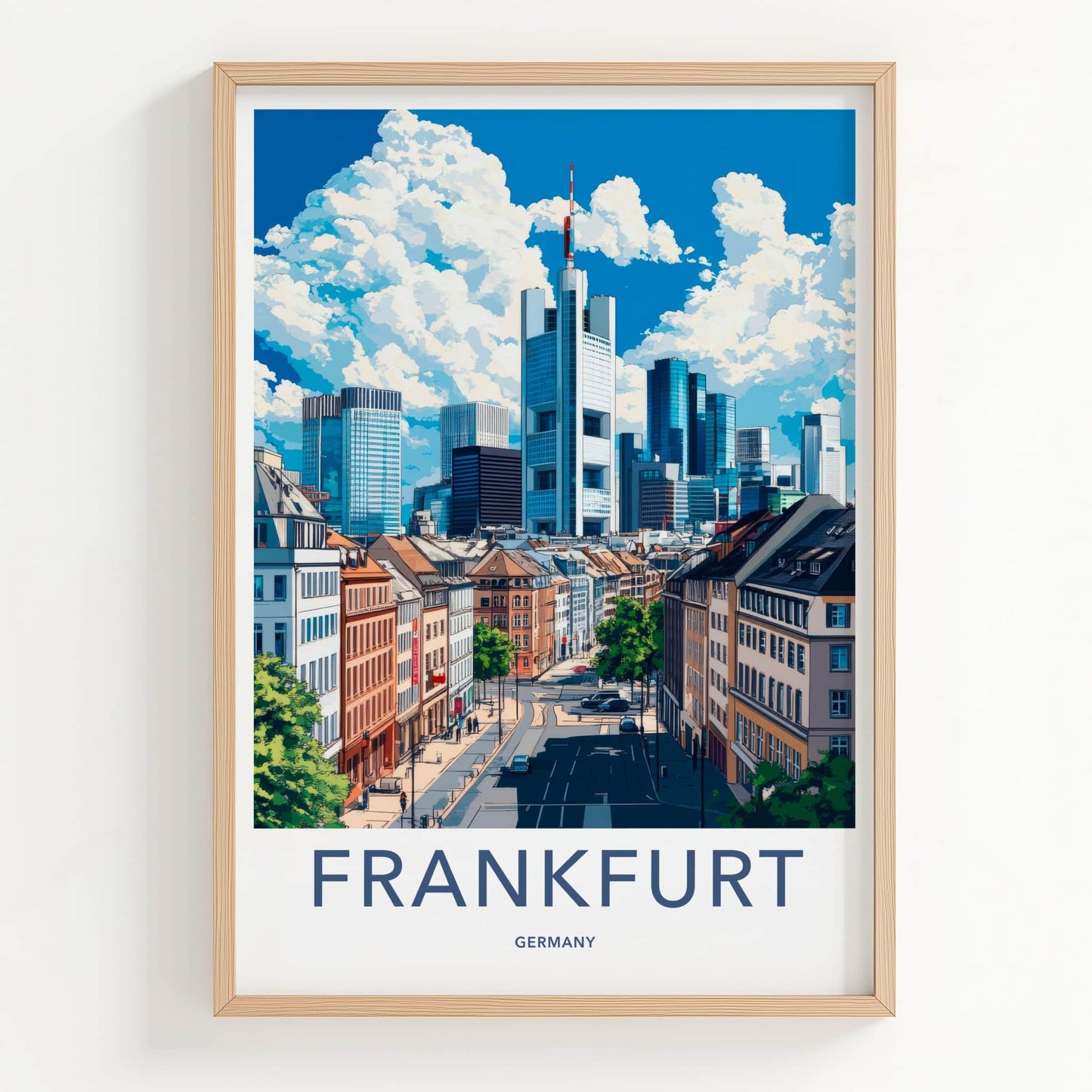 Frankfurt Poster - Germany Travel Art - Urban Skyline View Home Decor