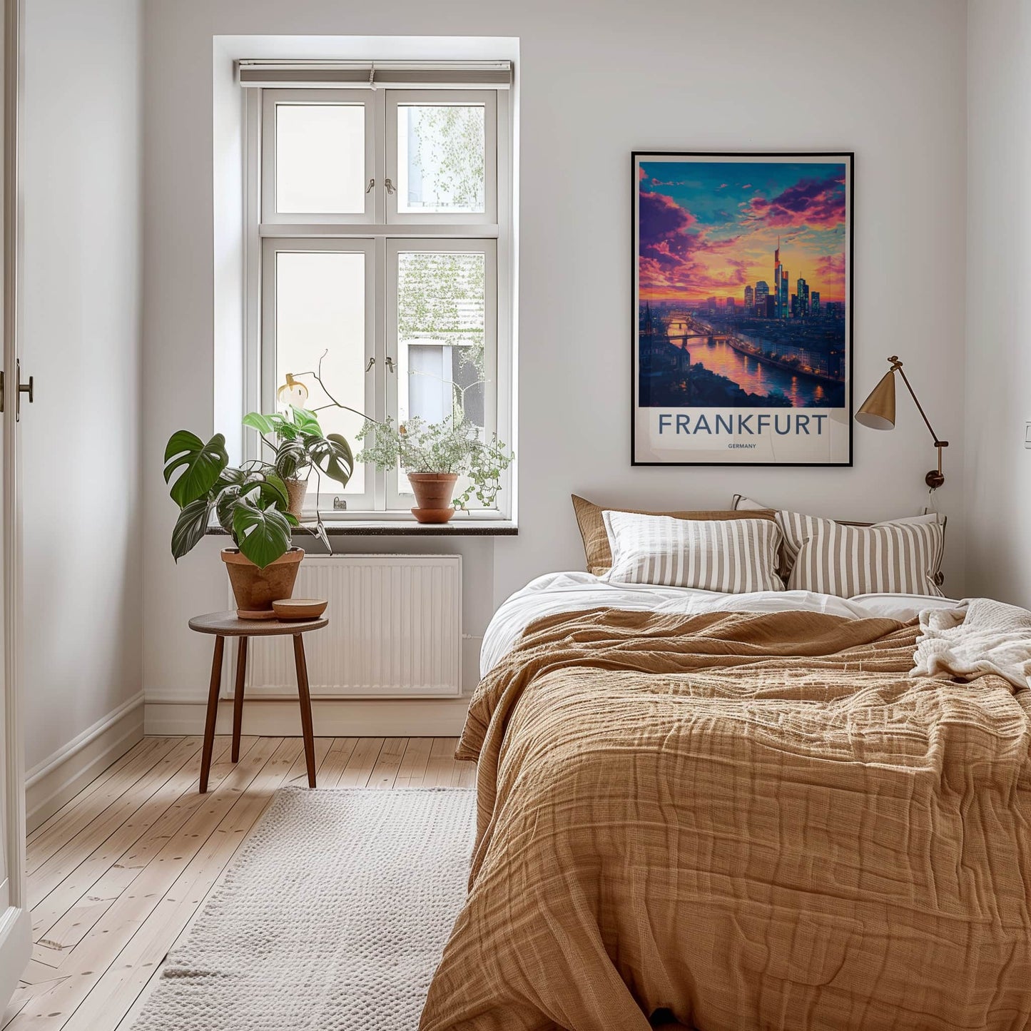 Frankfurt Poster - Germany Travel Art - Vibrant City Sunset Wall Decor