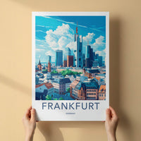 Frankfurt Poster - Germany Travel Print - Modern City Skyline Home Decor