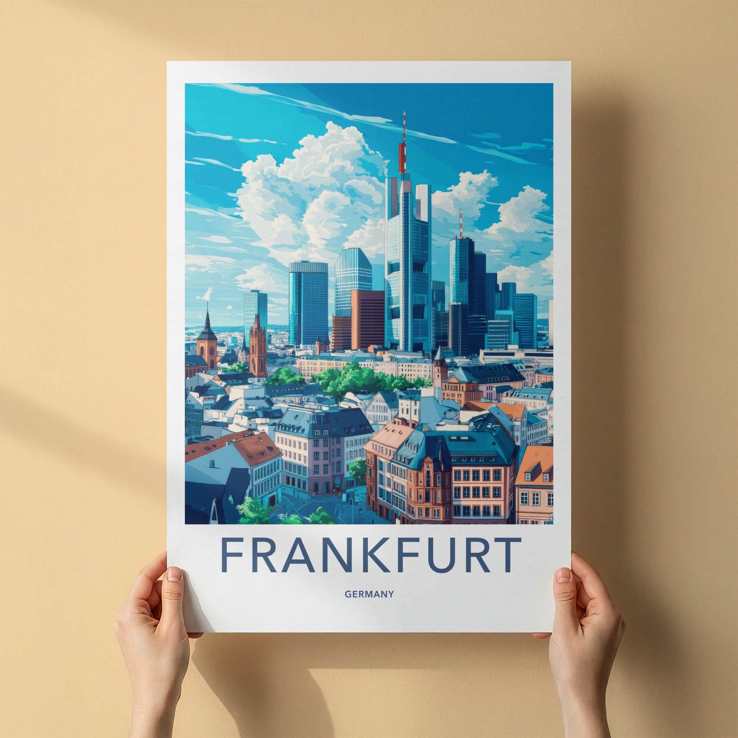 Frankfurt Poster - Germany Travel Print - Modern City Skyline Home Decor