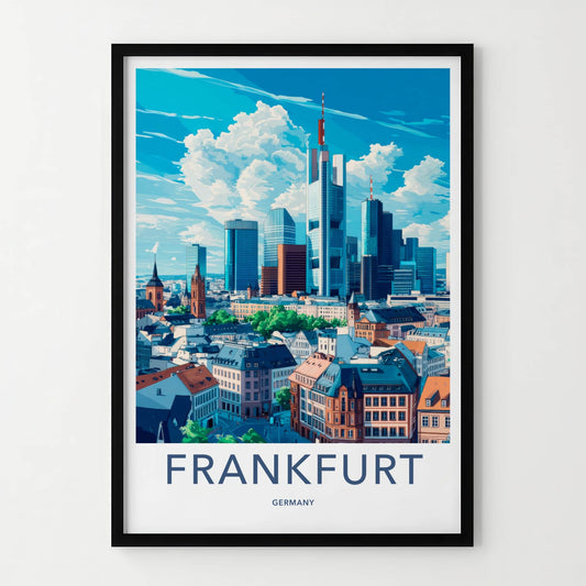 Frankfurt Poster - Germany Travel Print - Modern City Skyline Home Decor