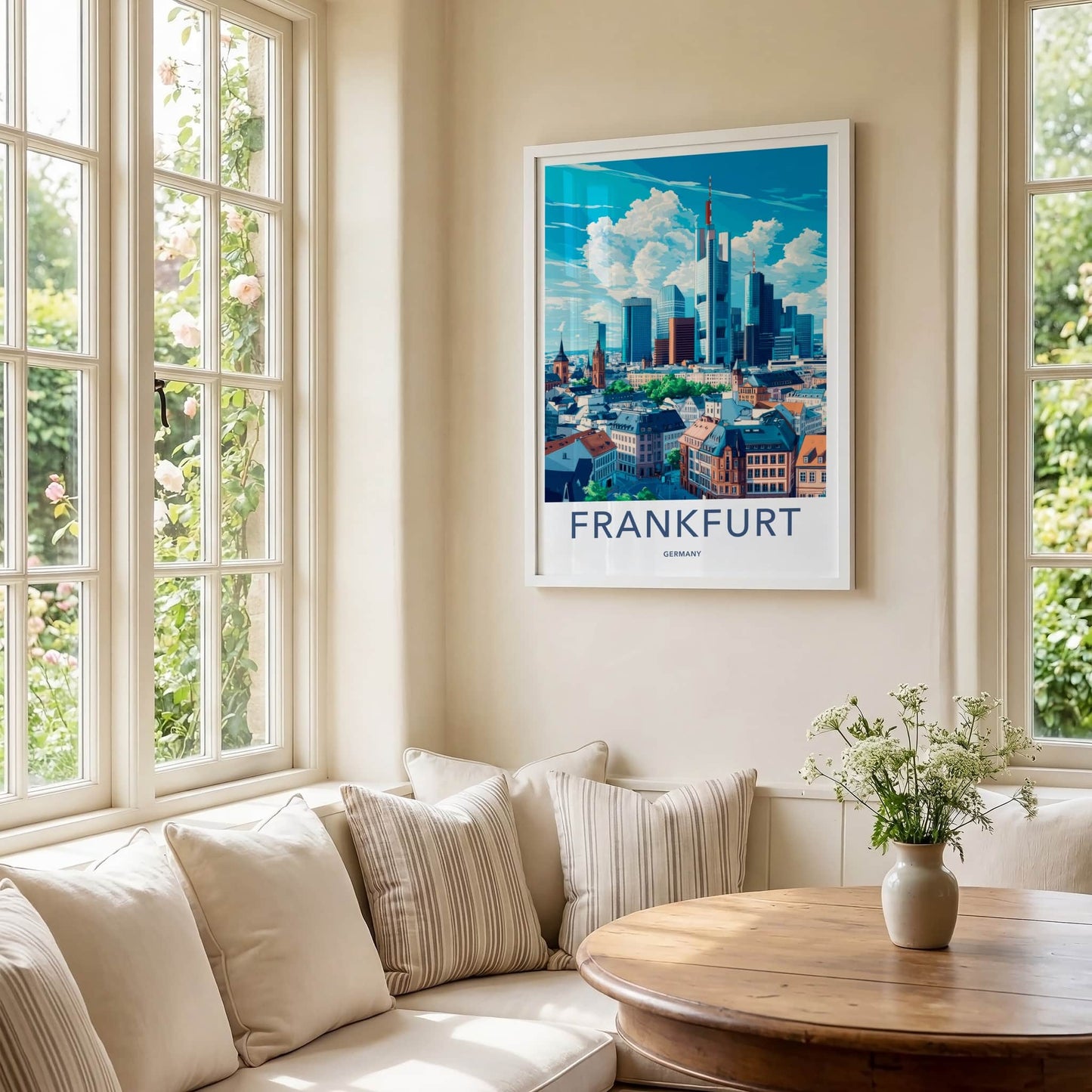 Frankfurt Poster - Germany Travel Print - Modern City Skyline Home Decor