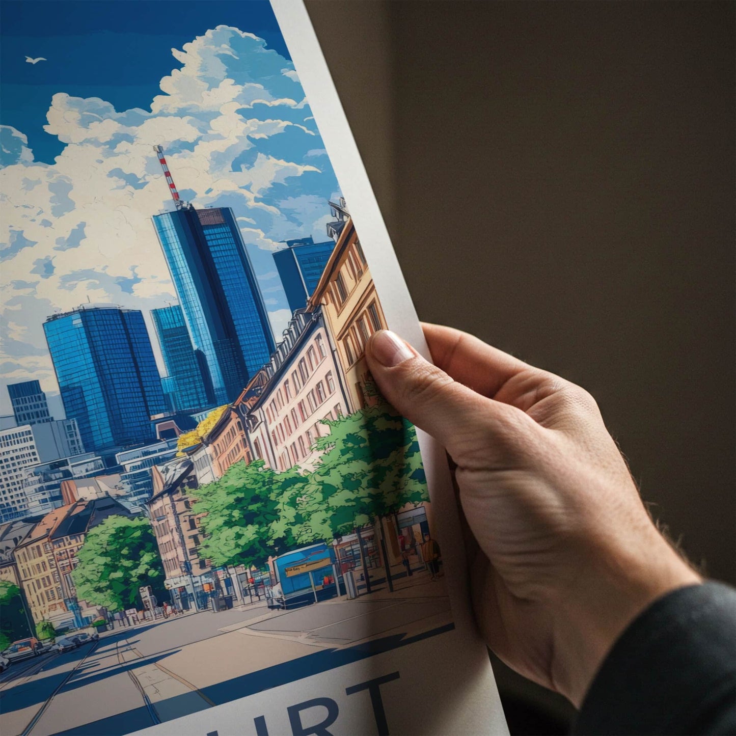 Frankfurt Poster - Germany Travel Print - Urban Street Scene Wall Decor