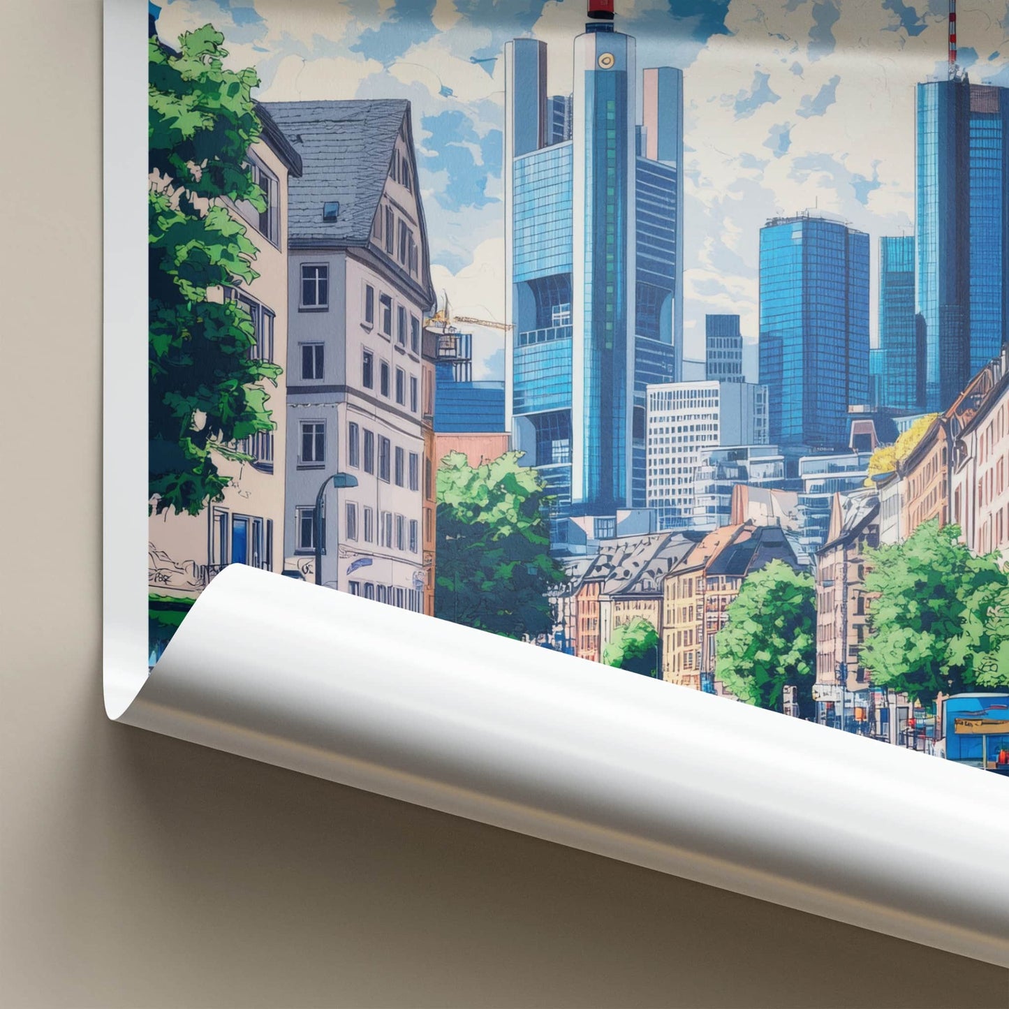 Frankfurt Poster - Germany Travel Print - Urban Street Scene Wall Decor