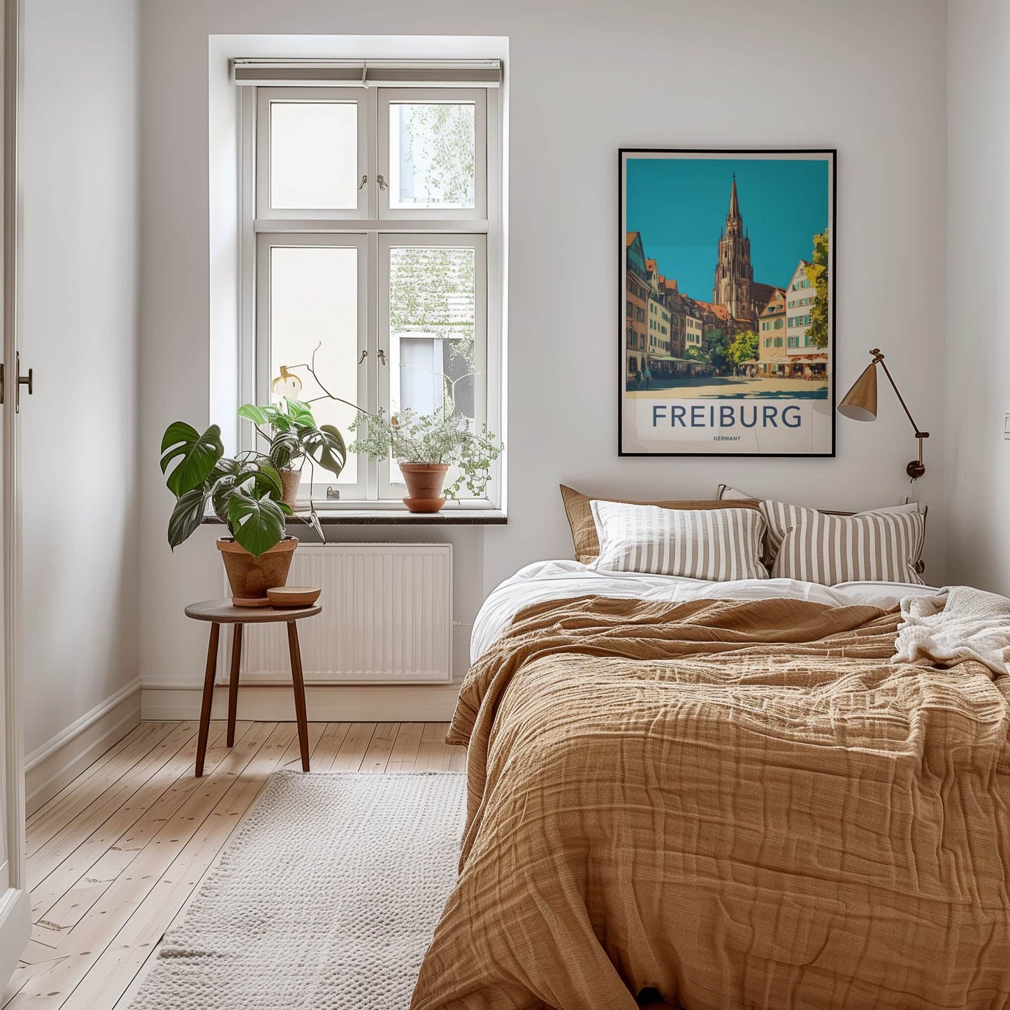 Freiburg Poster - Germany Travel Art - Gothic Minster Square Home Decor