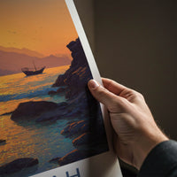 Fujairah Poster - United Arab Emirates Boat Sunset Wall Art