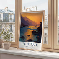 Fujairah Poster - United Arab Emirates Boat Sunset Wall Art