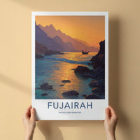 Fujairah Poster - United Arab Emirates Boat Sunset Wall Art