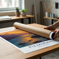 Fujairah Poster - United Arab Emirates Boat Sunset Wall Art