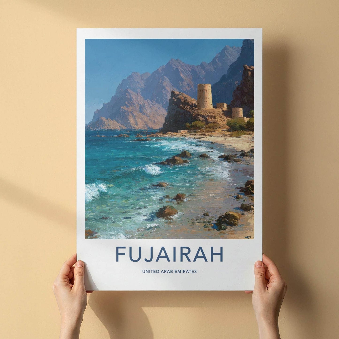 Fujairah Poster - United Arab Emirates Travel Art - Rocky Coast Home Decor