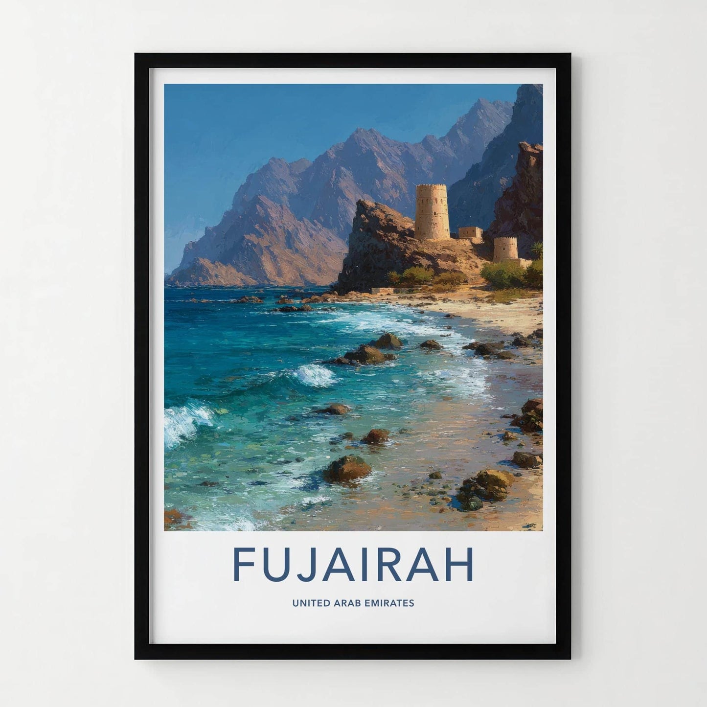 Fujairah Poster - United Arab Emirates Travel Art - Rocky Coast Home Decor