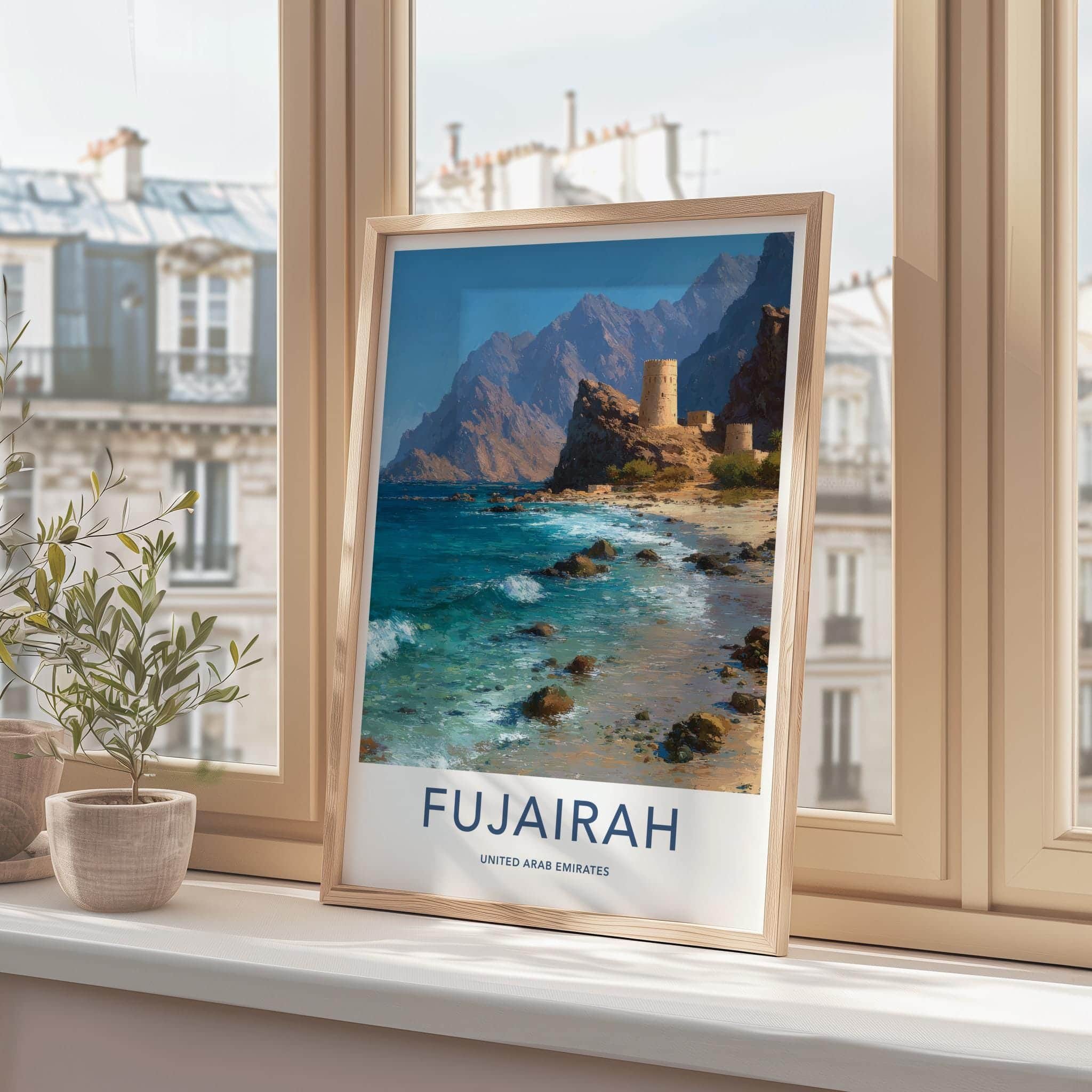 Fujairah Poster - United Arab Emirates Travel Art - Rocky Coast Home Decor