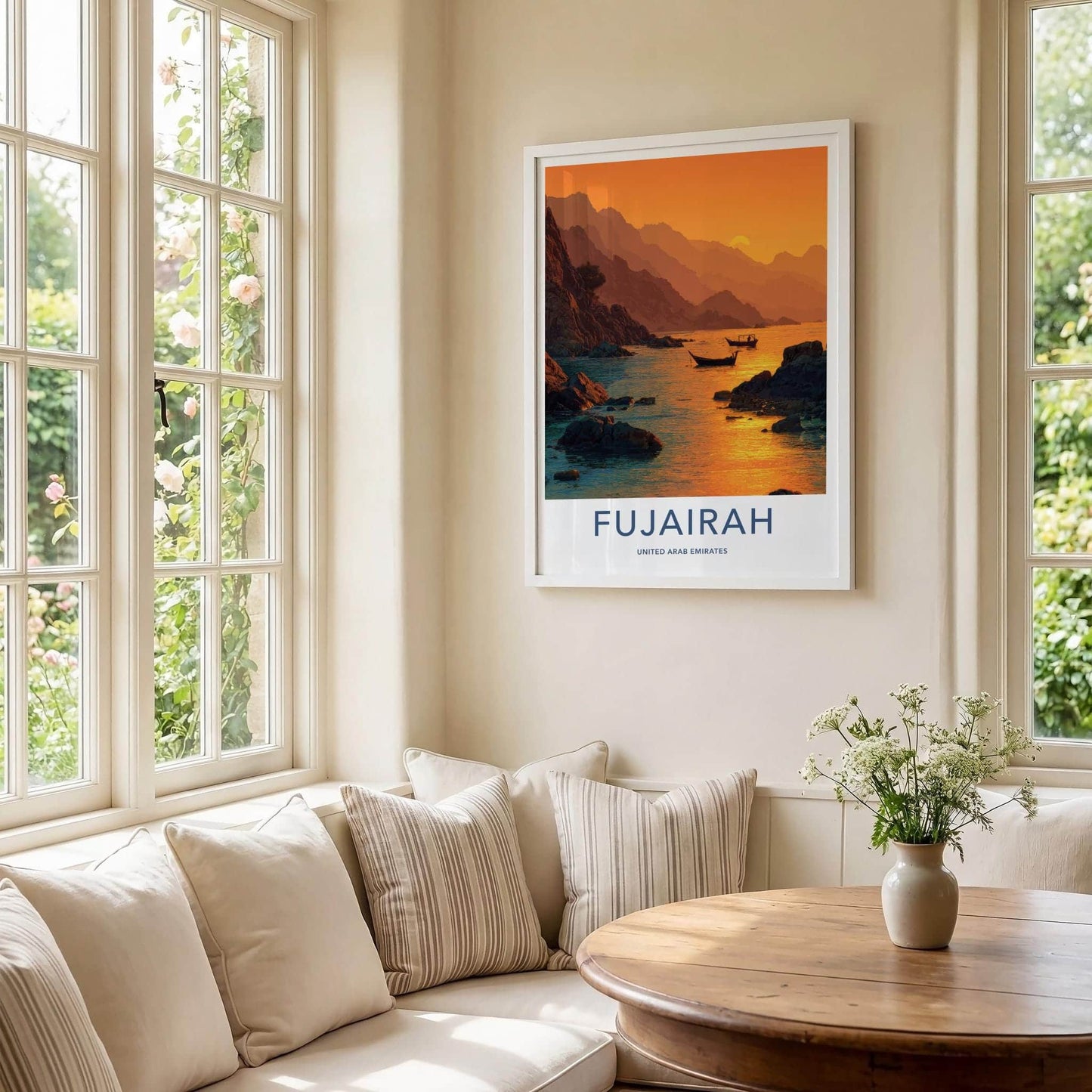 Fujairah Poster - United Arab Emirates Travel Art - Rocky Coast Sunset Wall Decor