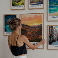 Fujian Poster - China Wall Art - Mountain Village Sunset Home Decor
