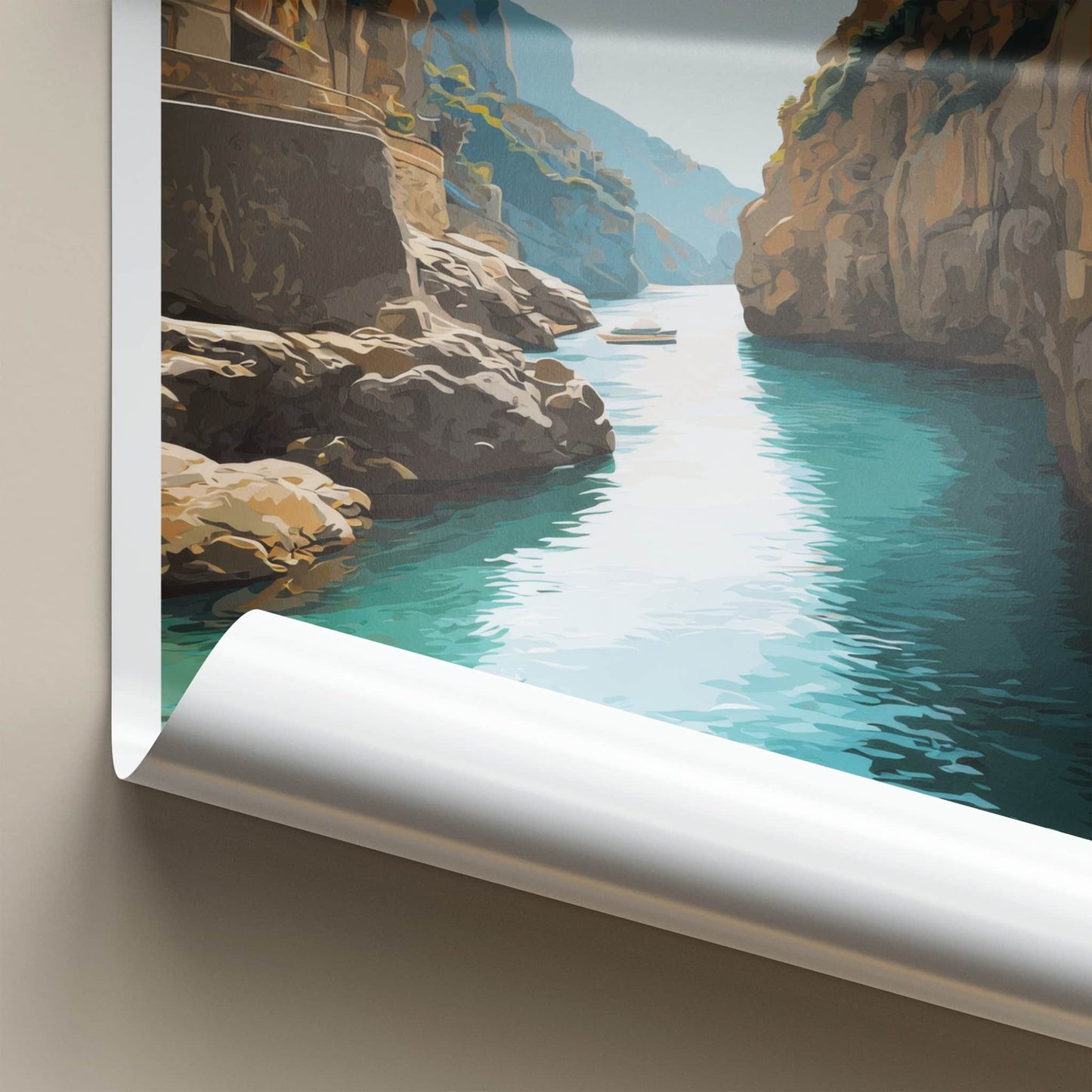 Furore Poster - Italy Travel Art - Deep Water Inlet Home Decor