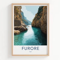 Furore Poster - Italy Travel Art - Deep Water Inlet Home Decor