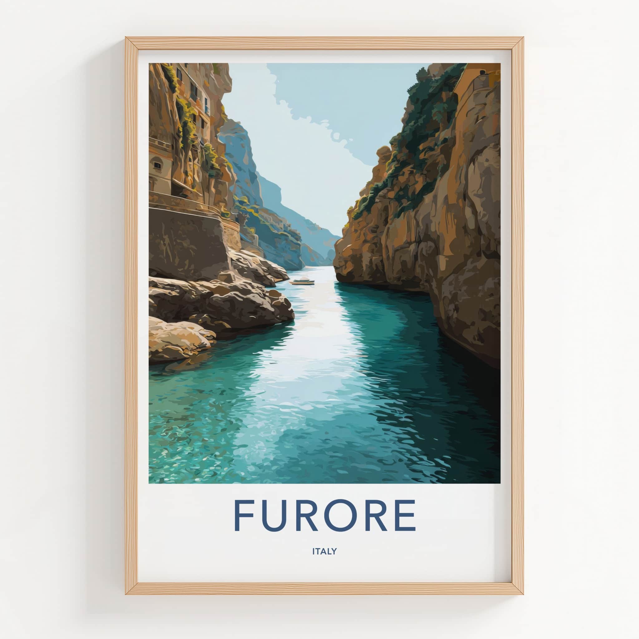 Furore Poster - Italy Travel Art - Deep Water Inlet Home Decor