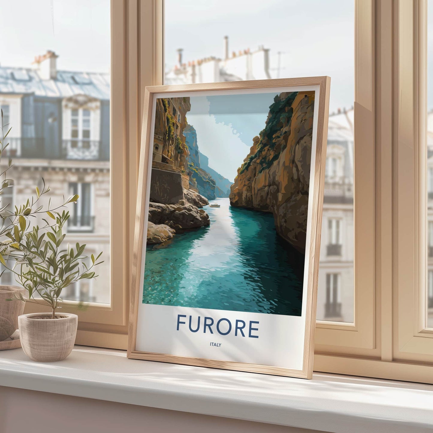 Furore Poster - Italy Travel Art - Deep Water Inlet Home Decor