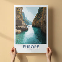 Furore Poster - Italy Travel Art - Deep Water Inlet Home Decor
