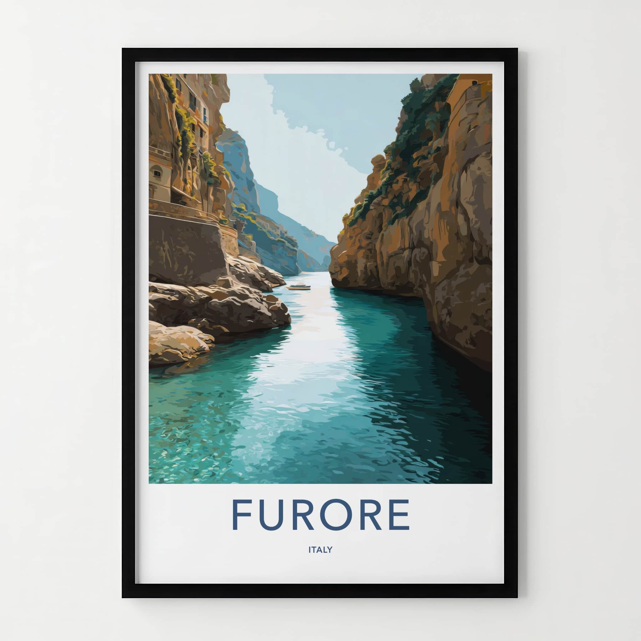 Furore Poster - Italy Travel Art - Deep Water Inlet Home Decor