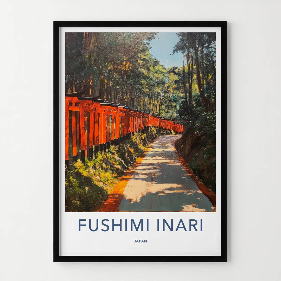 Fushimi Inari Poster - Japan Travel Art - Red Torii Gates Home Decor