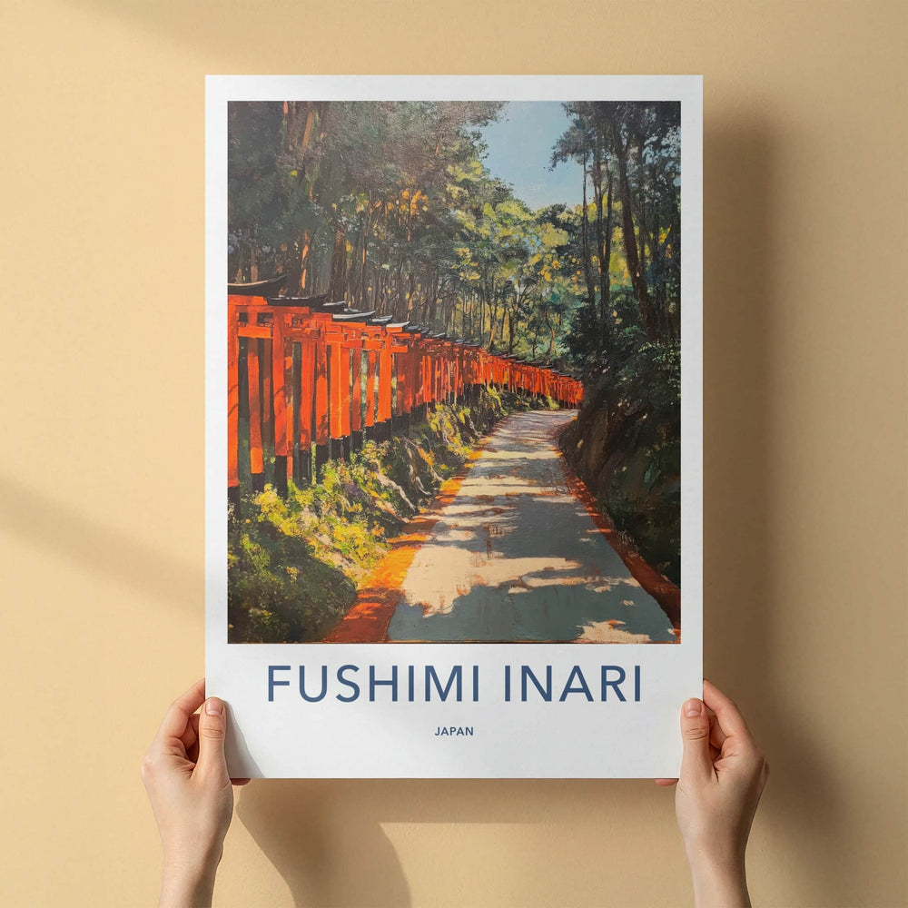 Fushimi Inari Poster - Japan Travel Art - Red Torii Gates Home Decor