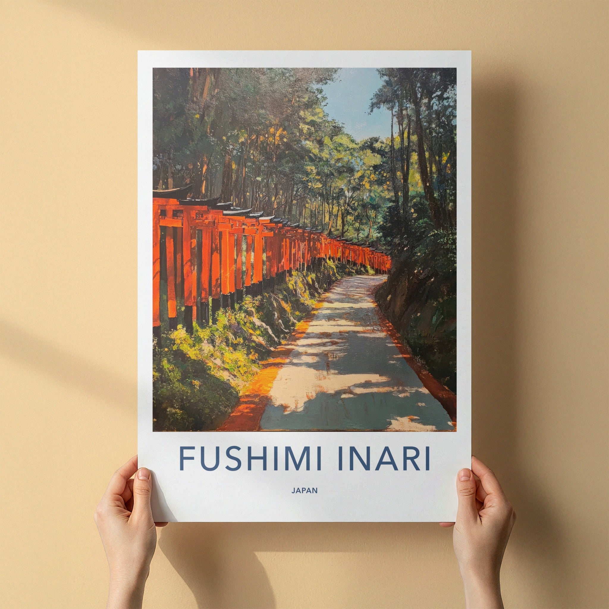 Fushimi Inari Poster - Japan Travel Art - Red Torii Gates Home Decor