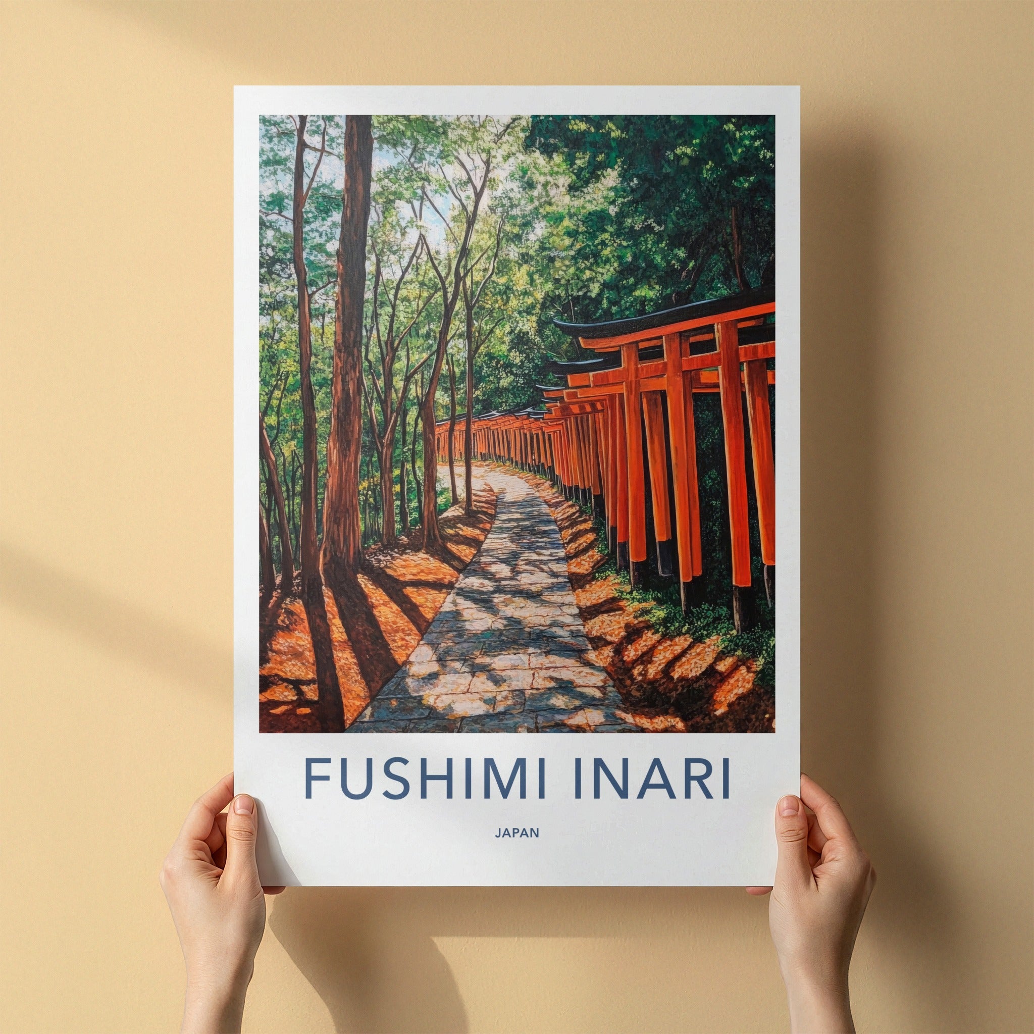 Fushimi Inari Poster - Japan Travel Print - Red Torii Gates Framed Decor