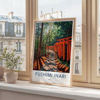 Fushimi Inari Poster - Japan Travel Print - Red Torii Gates Framed Decor
