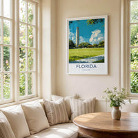 Gainesville Poster - Florida Travel Art - Historic campus tower Wall Decor
