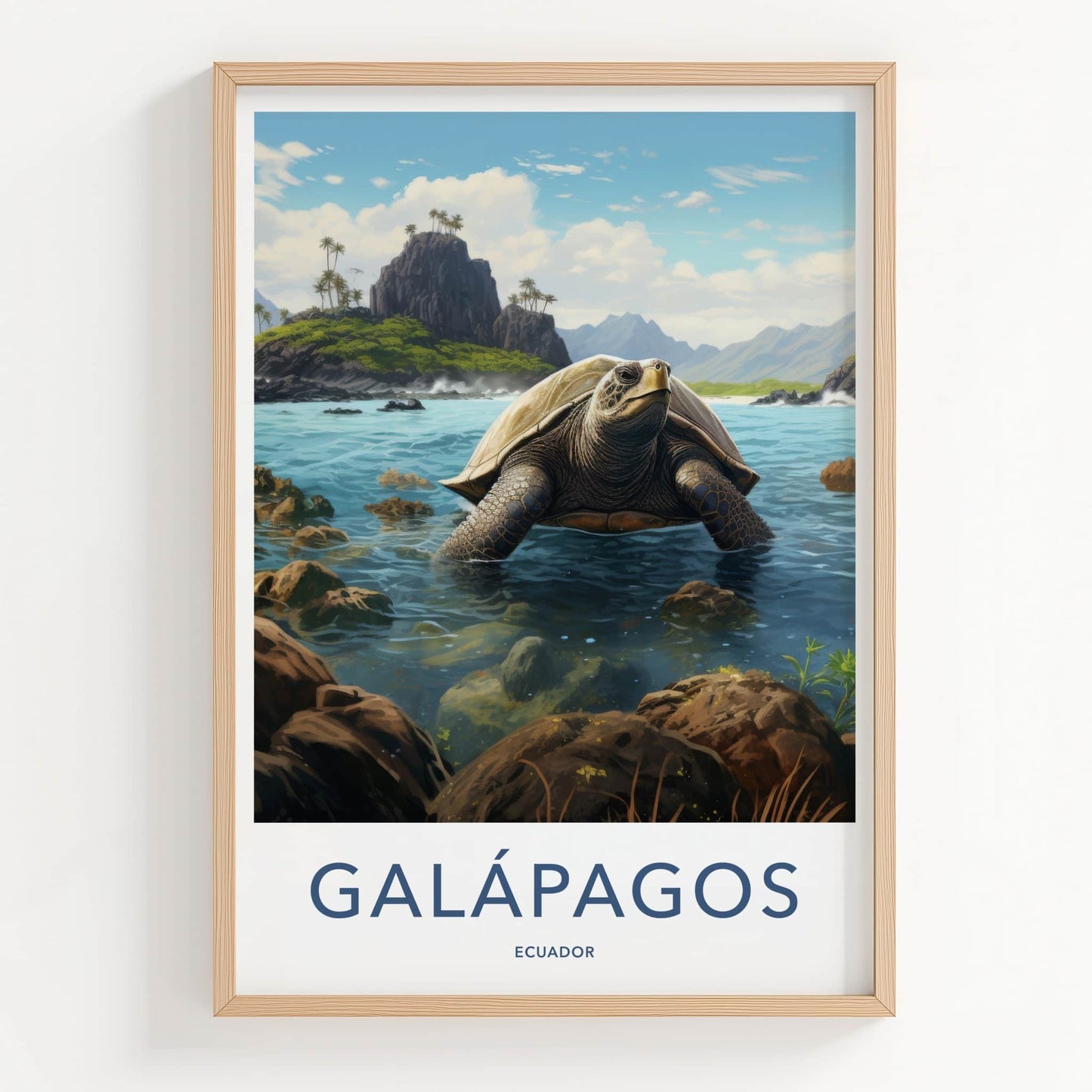 Galapagos Poster - Ecuador Travel Art - Giant Turtle Island Home Decor