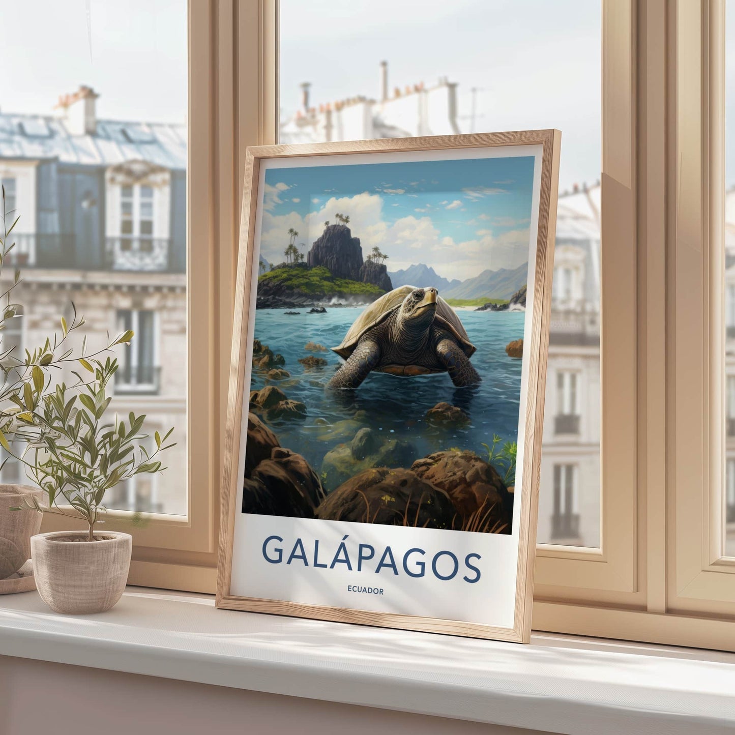 Galapagos Poster - Ecuador Travel Art - Giant Turtle Island Home Decor