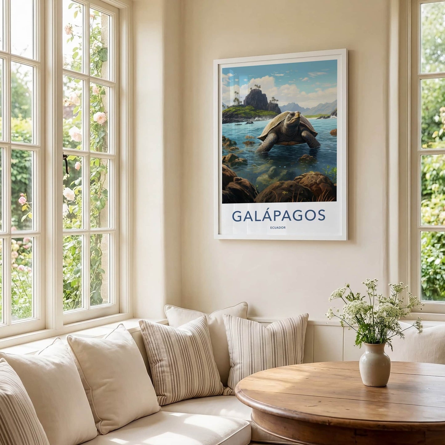 Galapagos Poster - Ecuador Travel Art - Giant Turtle Island Home Decor