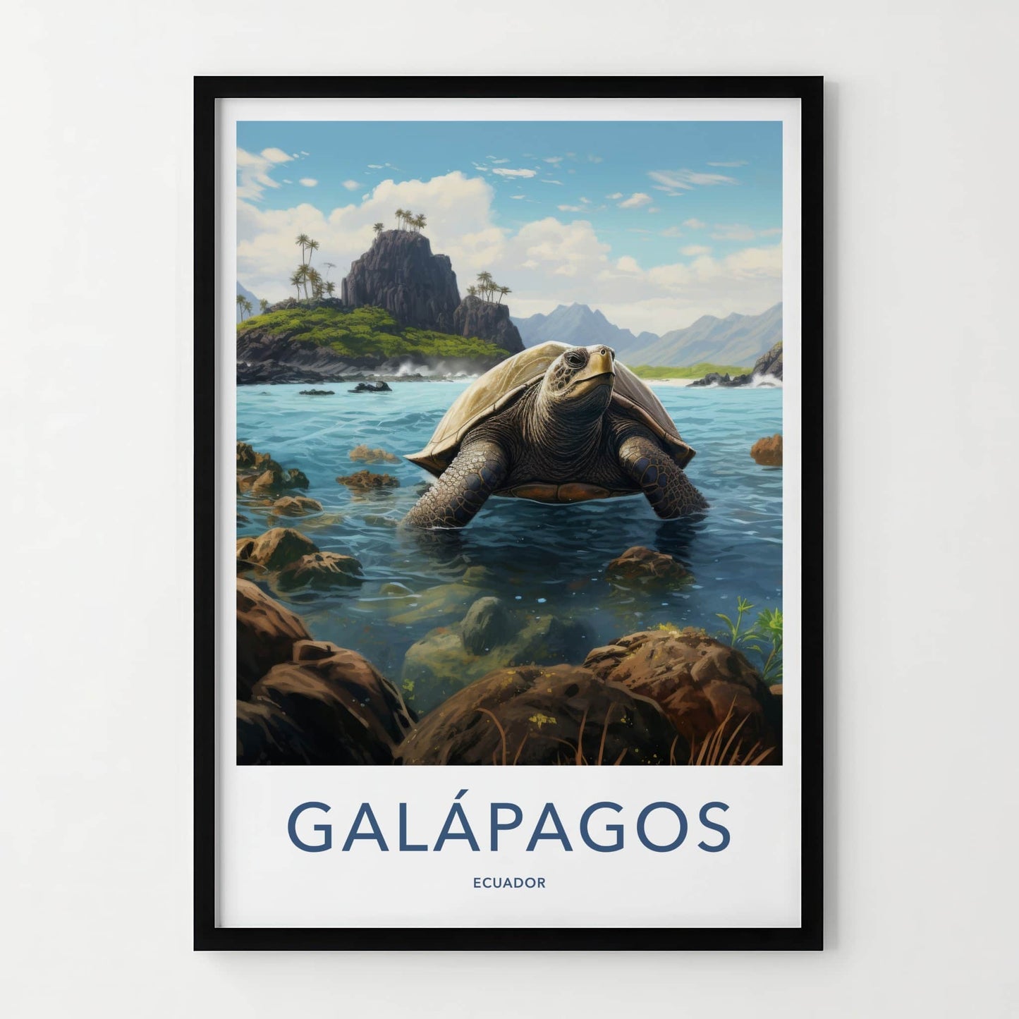 Galapagos Poster - Ecuador Travel Art - Giant Turtle Island Home Decor