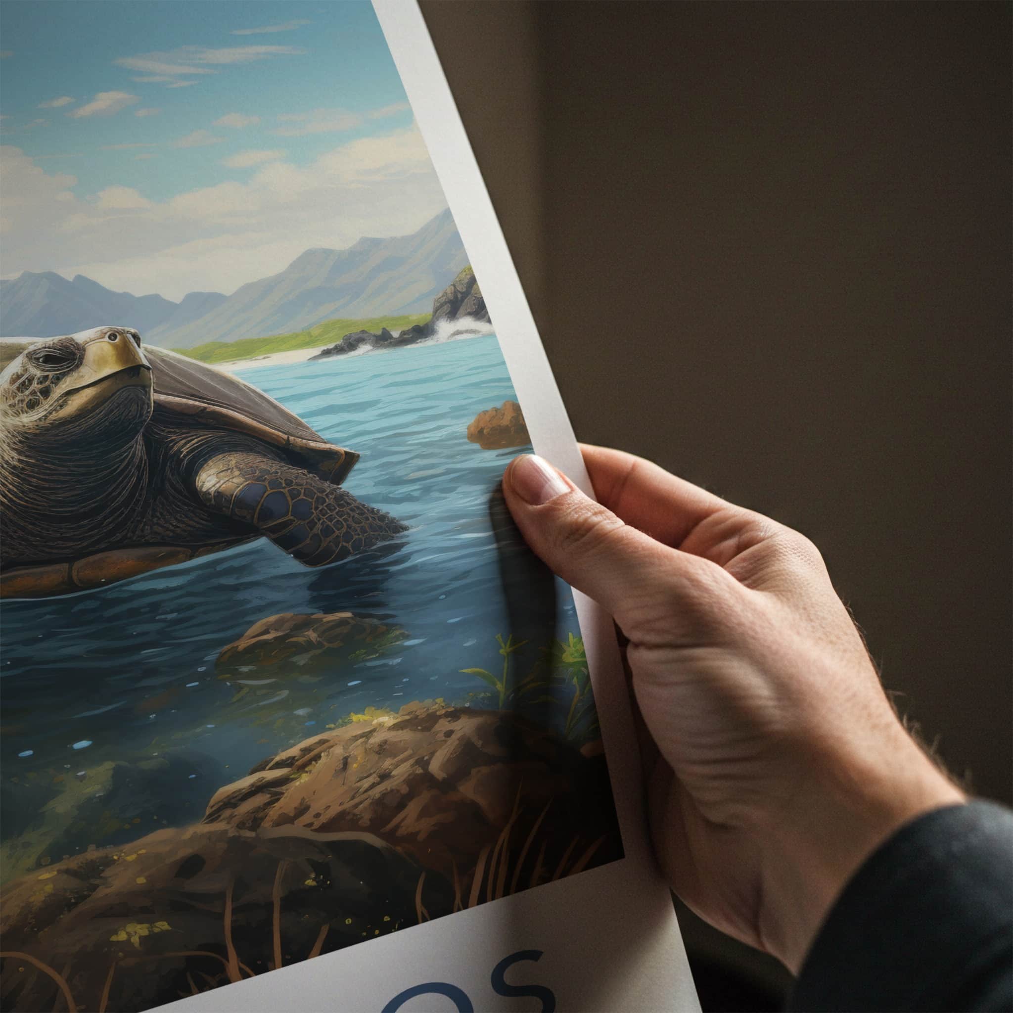 Galapagos Poster - Ecuador Travel Art - Giant Turtle Island Home Decor