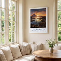 Galapagos Poster - Ecuador Travel Art - Golden hour wildlife Home Decor