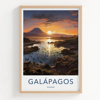 Galapagos Poster - Ecuador Travel Art - Golden hour wildlife Home Decor