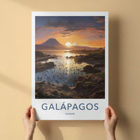 Galapagos Poster - Ecuador Travel Art - Golden hour wildlife Home Decor