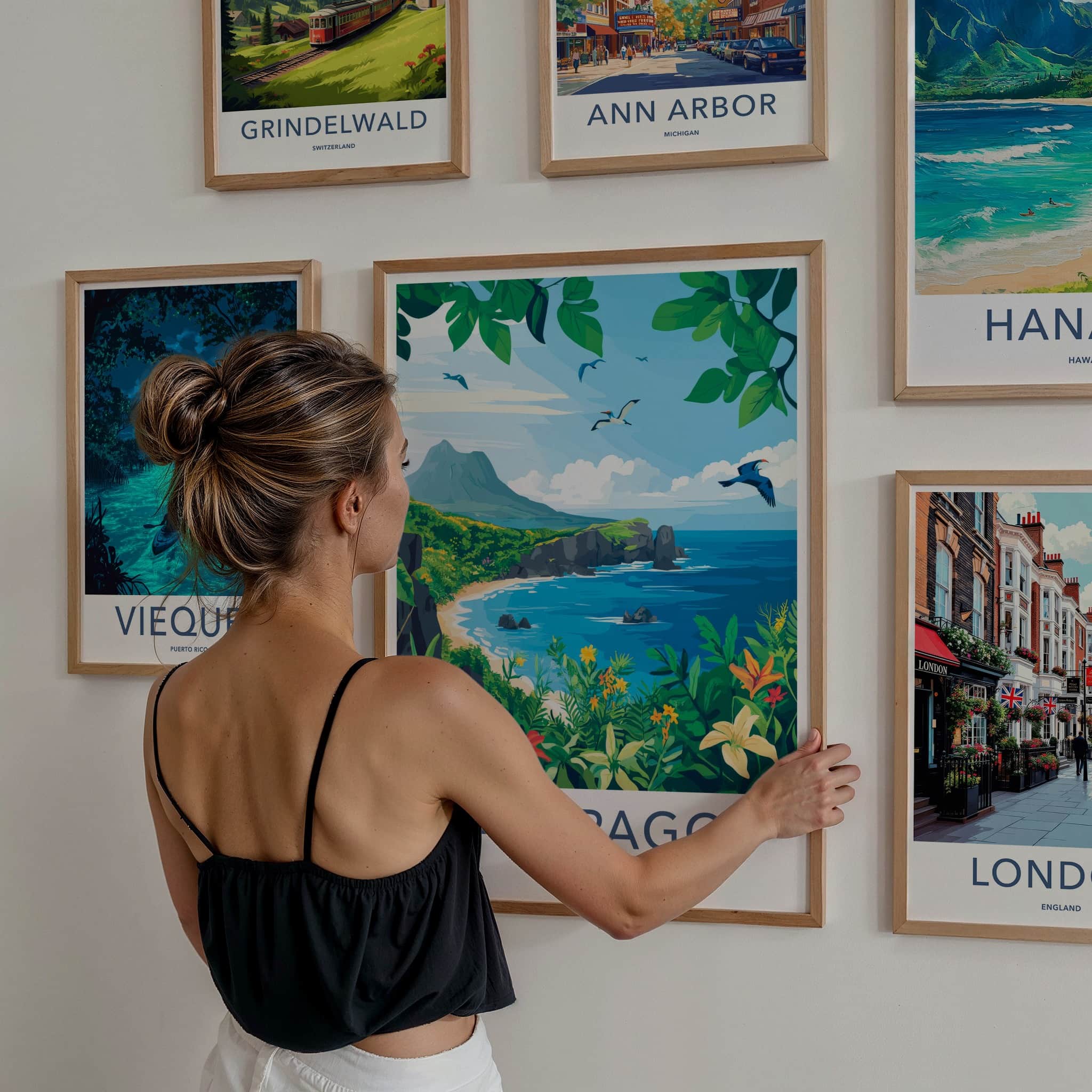 Galapagos Poster - Ecuador Travel Art - Island Coastal Scene Gallery Art