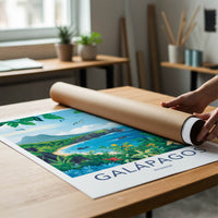 Galapagos Poster - Ecuador Travel Art - Island Coastal Scene Gallery Art
