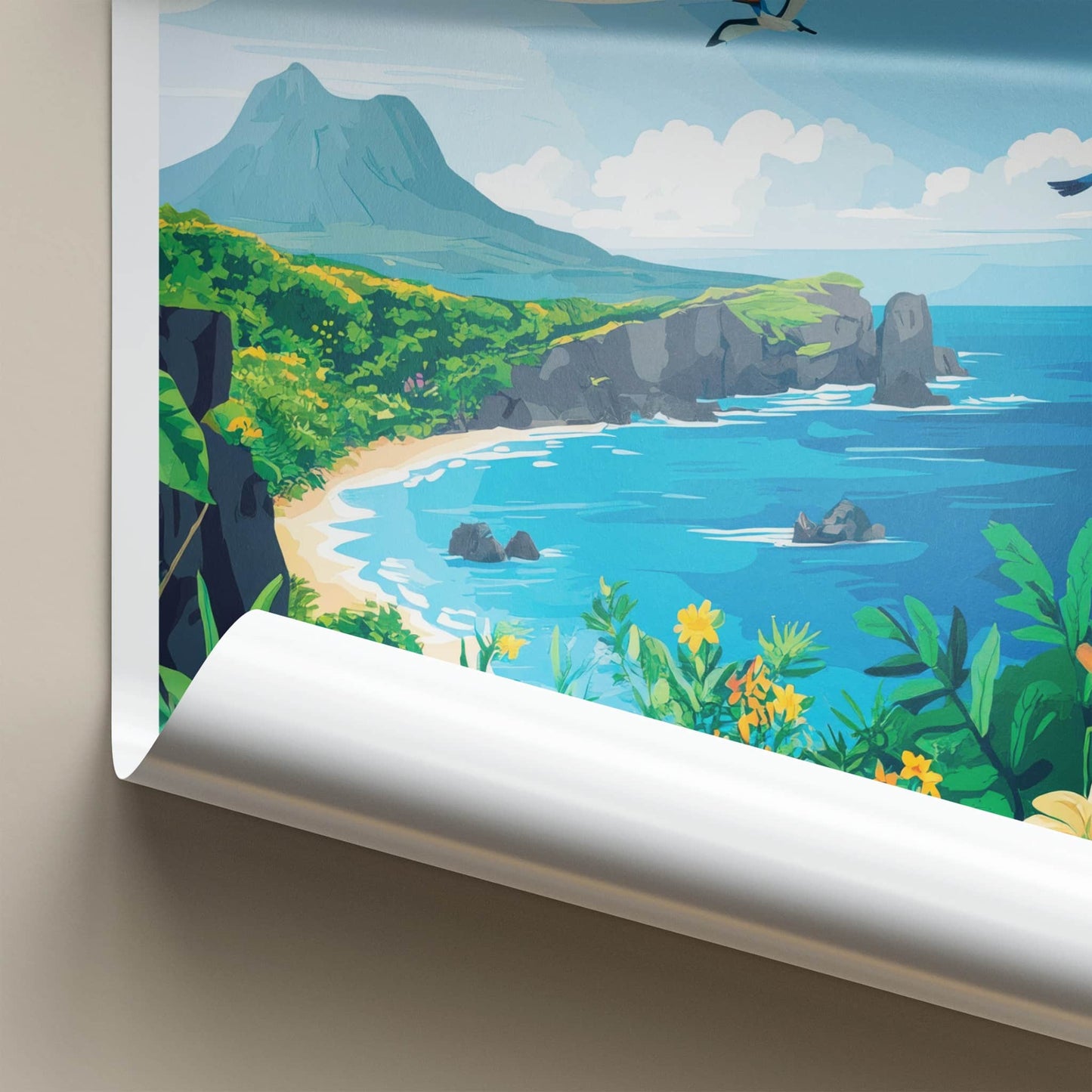 Galapagos Poster - Ecuador Travel Art - Island Coastal Scene Gallery Art