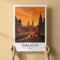 Galicia Poster - Poland Travel Art - Fiery Sunset Spires Home Decor