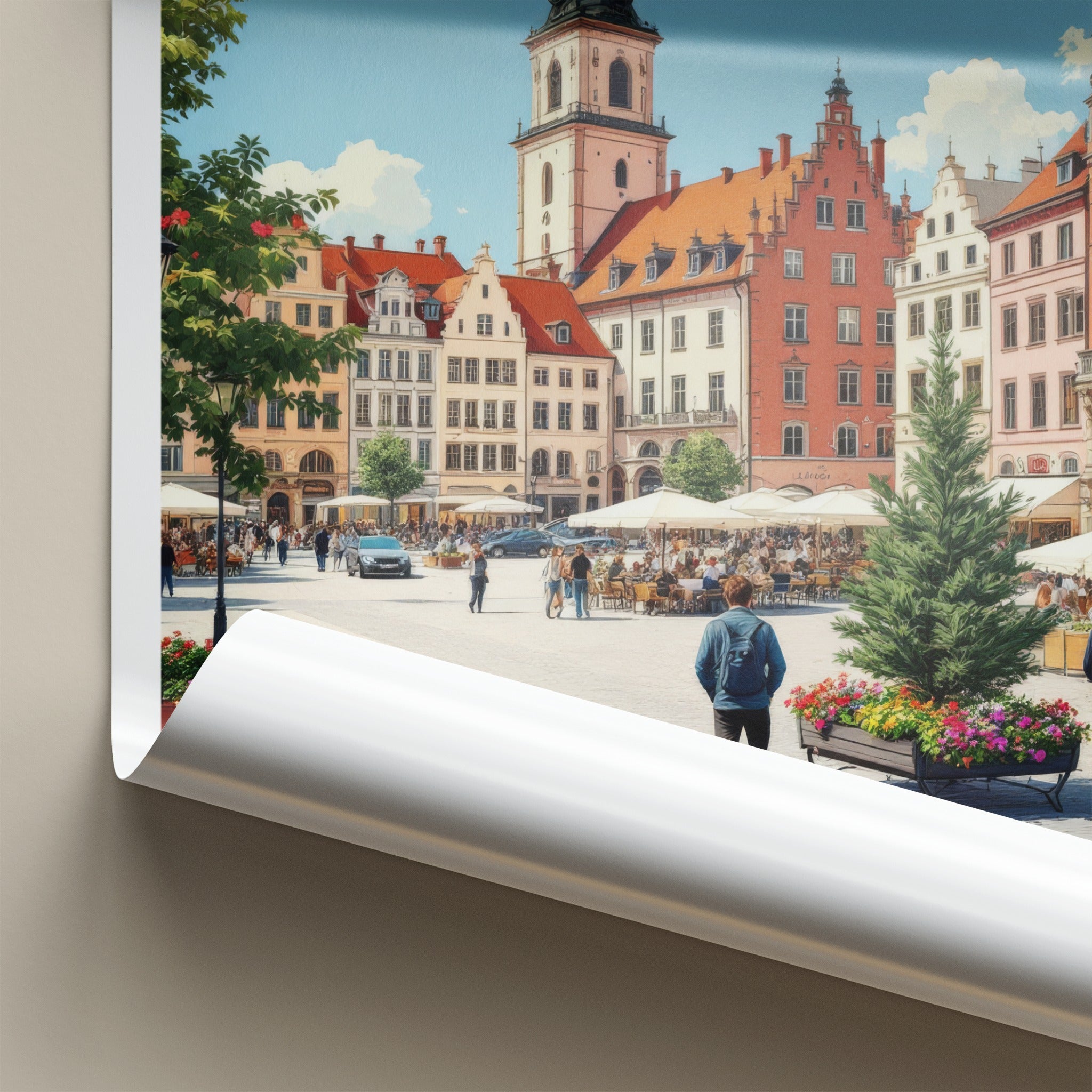 Galicia Poster - Poland Travel Art - Historic Town Square Home Decor