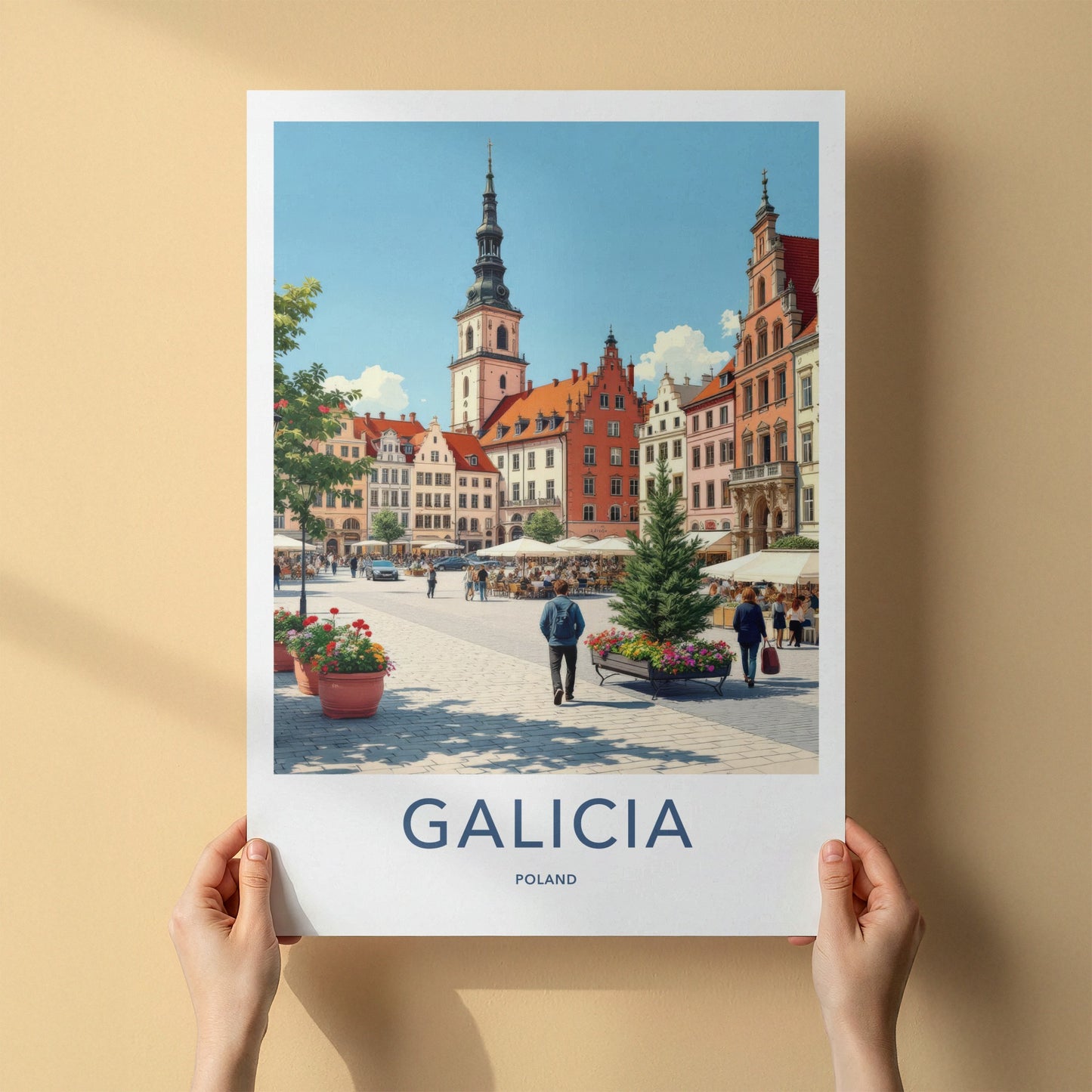 Galicia Poster - Poland Travel Art - Historic Town Square Home Decor