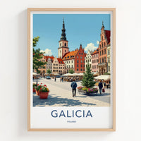 Galicia Poster - Poland Travel Art - Historic Town Square Home Decor