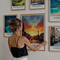 Galicia Poster - Poland Travel Print - Vibrant City Sunset Wall Decor
