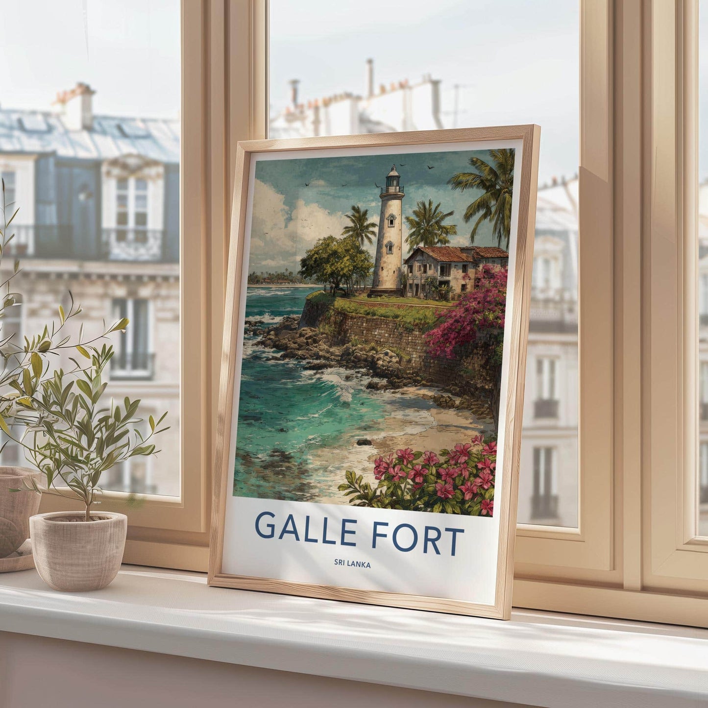 Galle Fort Poster - Sri Lanka Scenic Art - Iconic lighthouse bay Lounge Decor